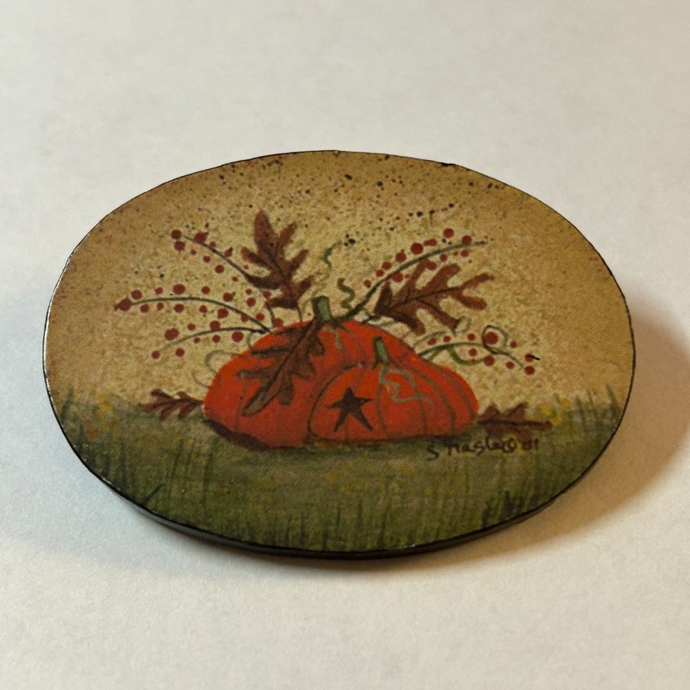 Hand Painted Pumpkin Pin